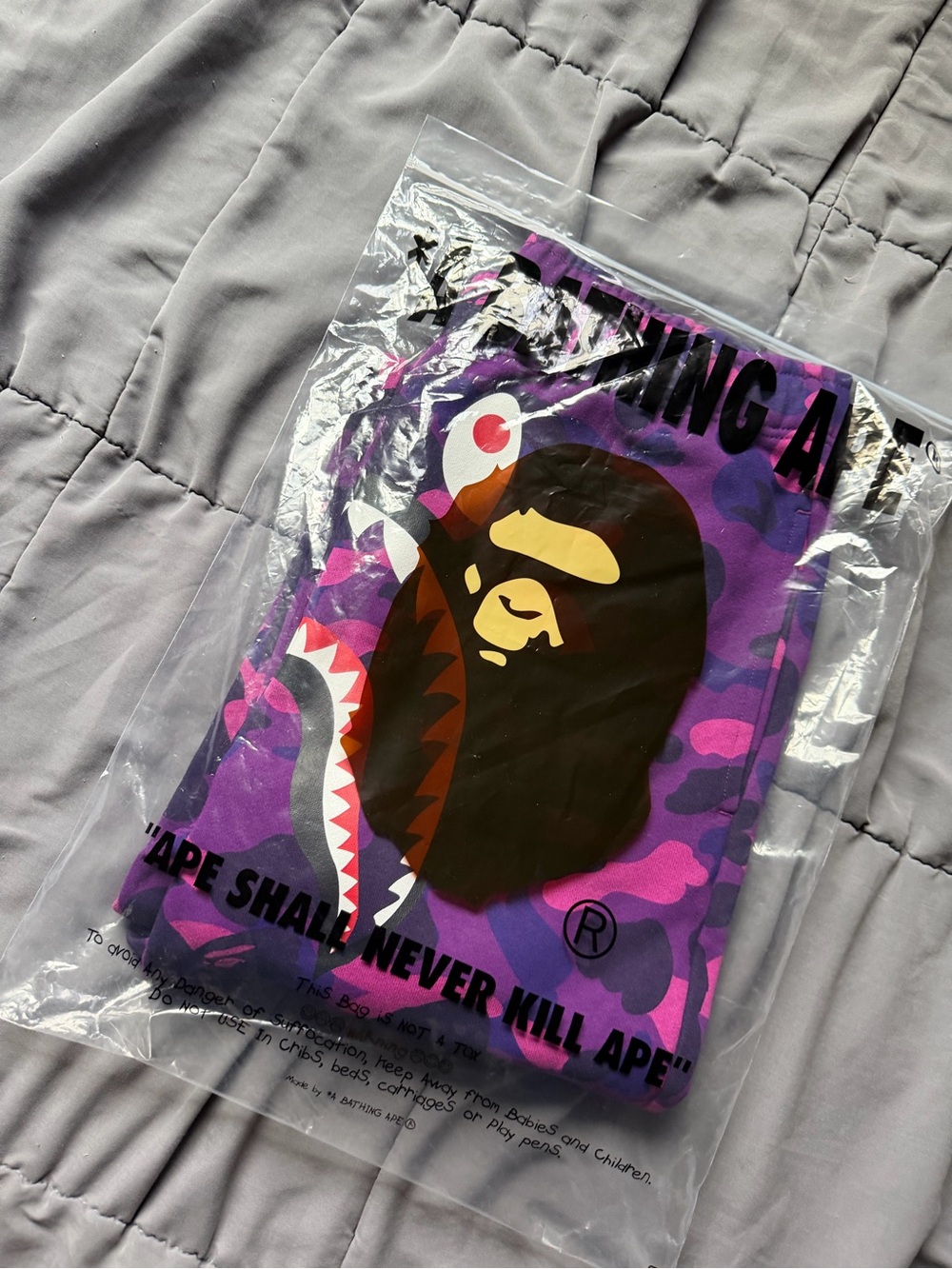Bape Purple & Pink Camo Shark Sweatpants